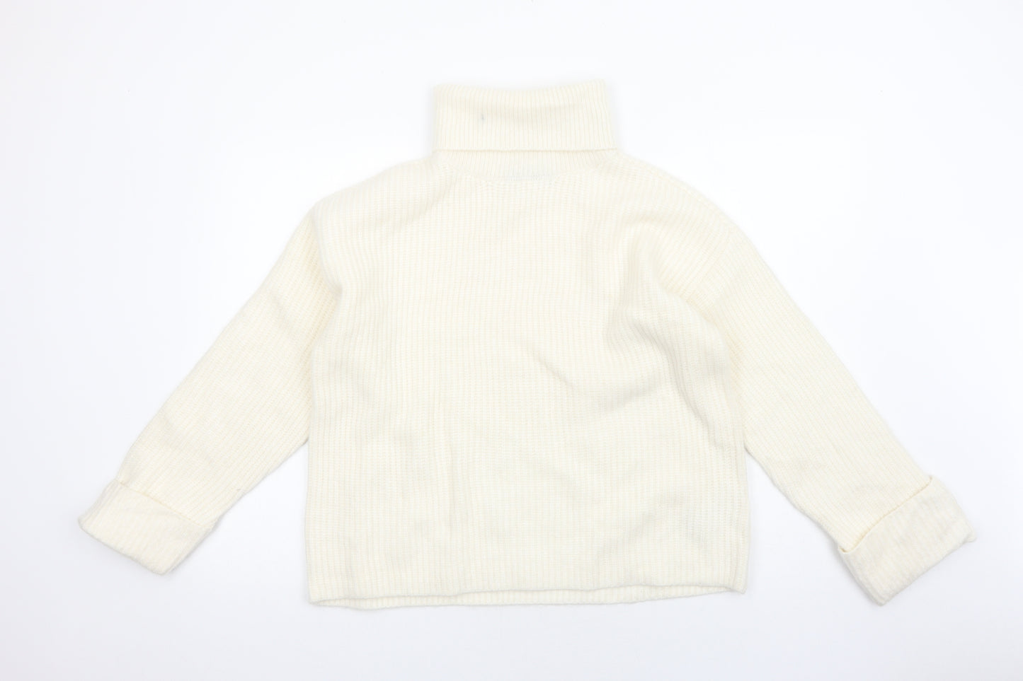 Marks and Spencer Womens Ivory Roll Neck Polyamide Pullover Jumper Size M