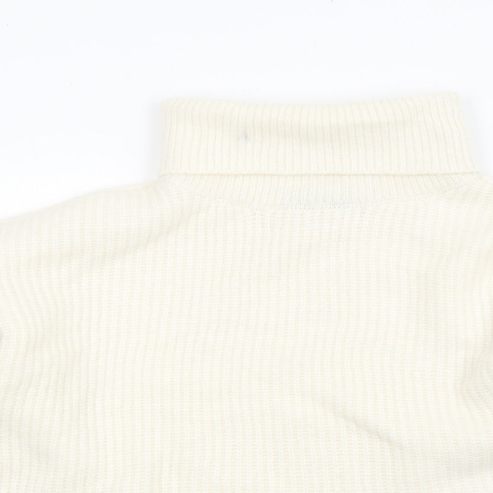 Marks and Spencer Womens Ivory Roll Neck Polyamide Pullover Jumper Size M