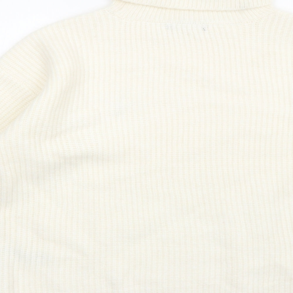 Marks and Spencer Womens Ivory Roll Neck Polyamide Pullover Jumper Size M