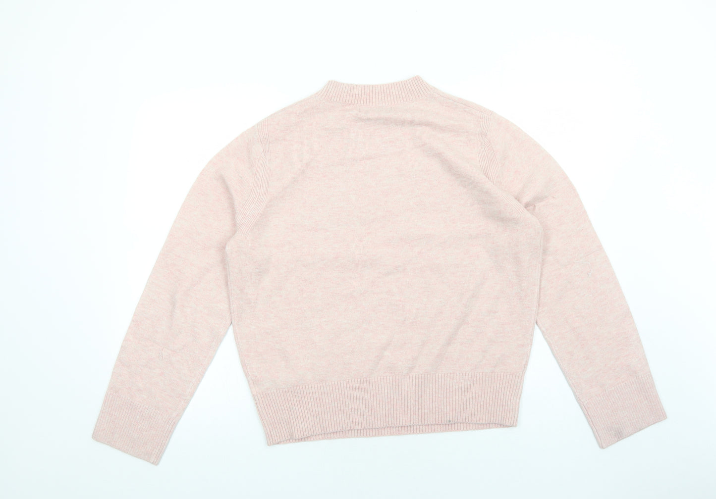 Marks and Spencer Womens Pink Round Neck Acrylic Pullover Jumper Size M