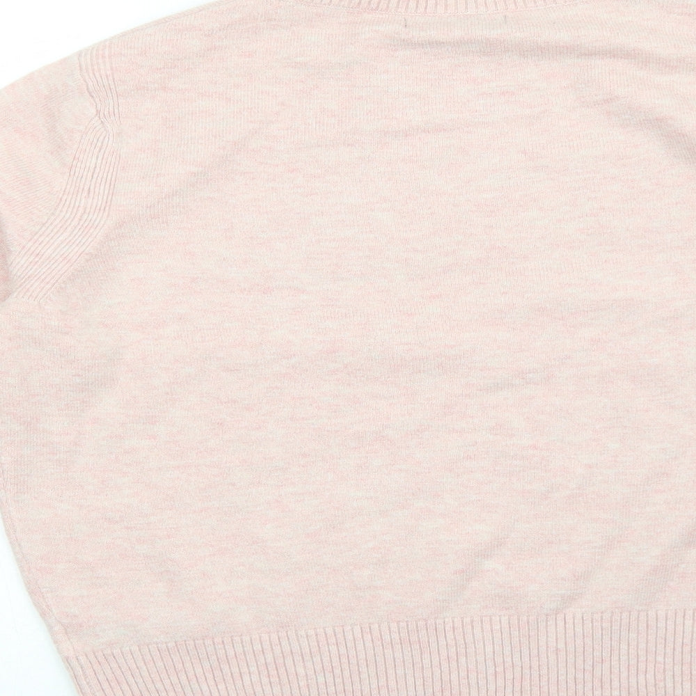 Marks and Spencer Womens Pink Round Neck Acrylic Pullover Jumper Size M