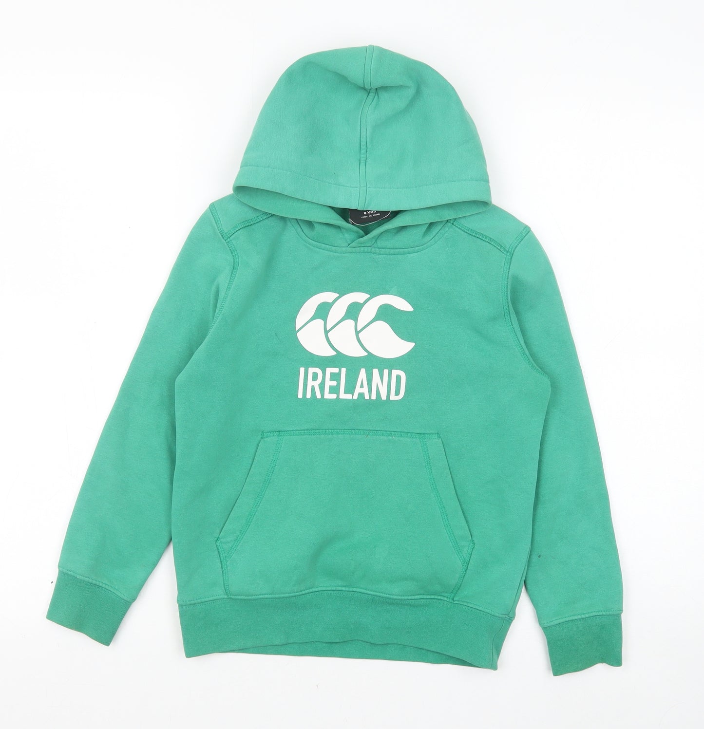Canterbury Boys Green Cotton Pullover Hoodie Size 8 Years Pullover - Ireland