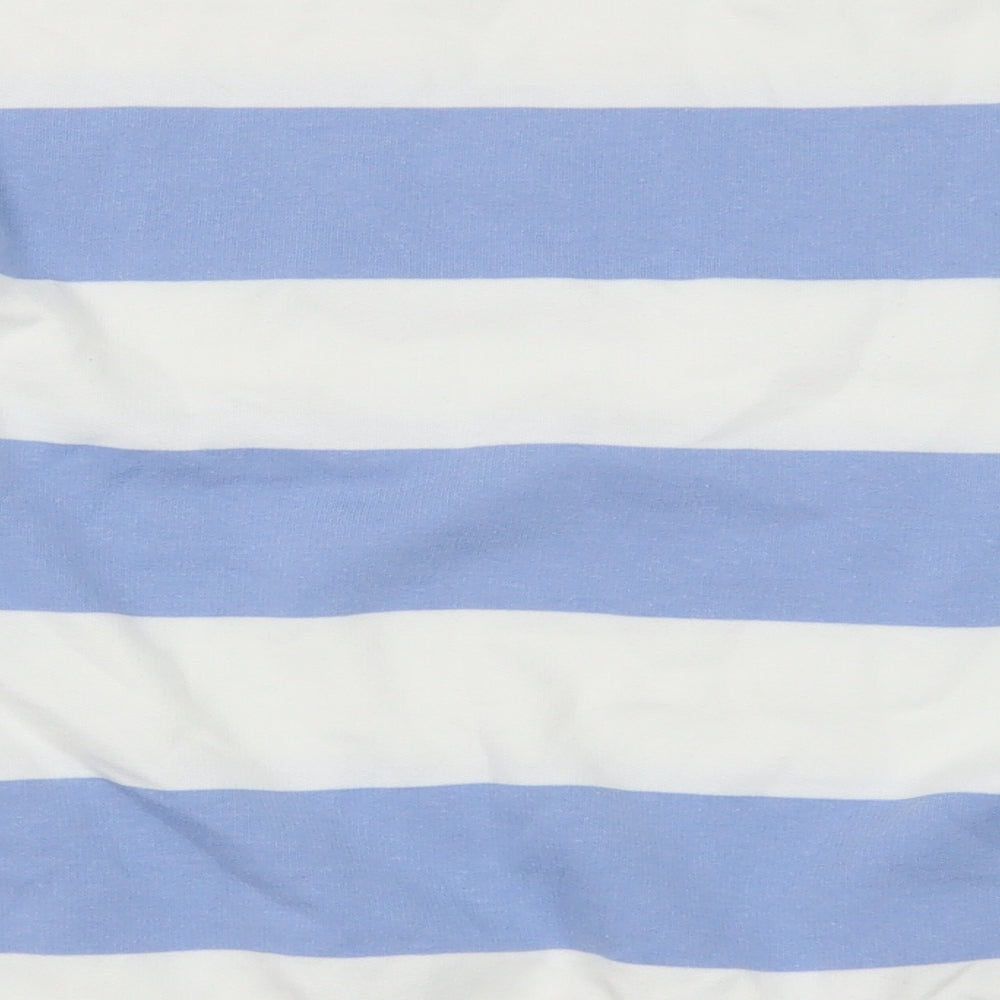Marks and Spencer Womens Blue Striped Cotton Pullover Sweatshirt Size 16 Pullover