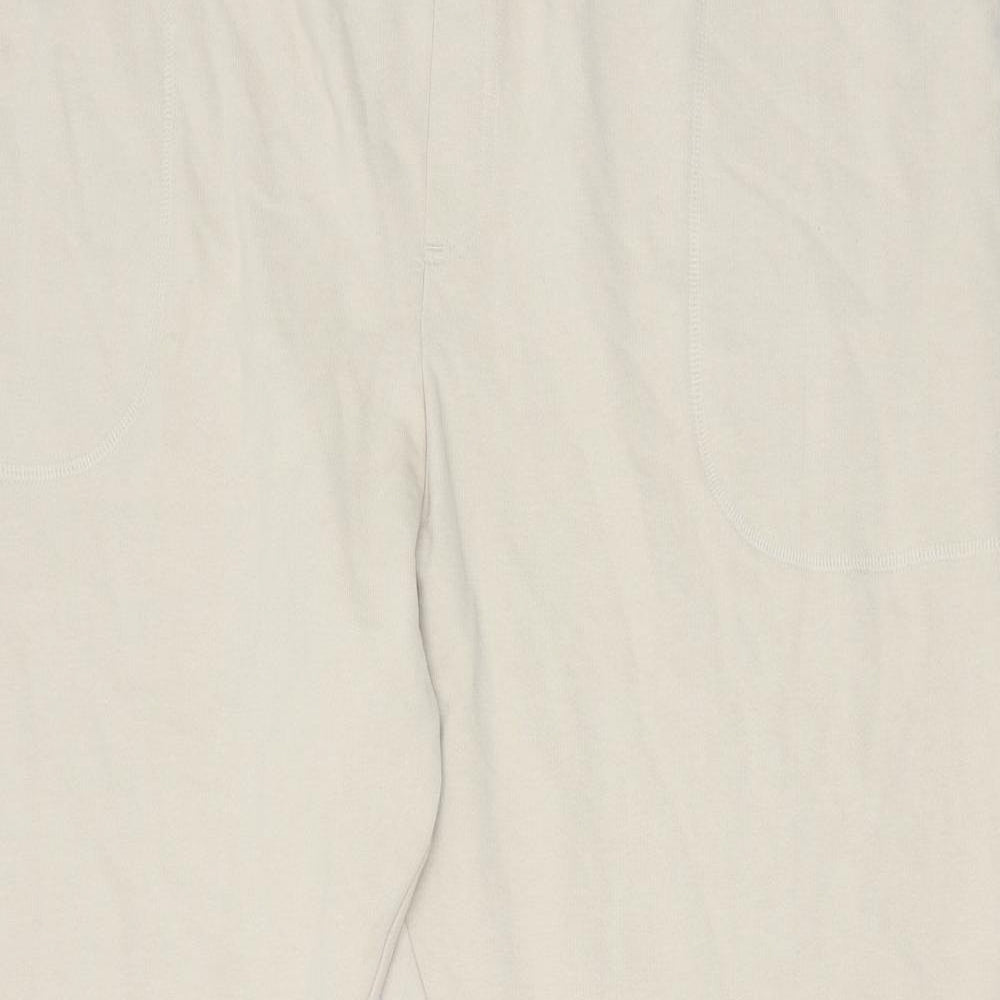 Marks and Spencer Mens Beige Cotton Jogger Trousers Size 3XL Regular Drawstring