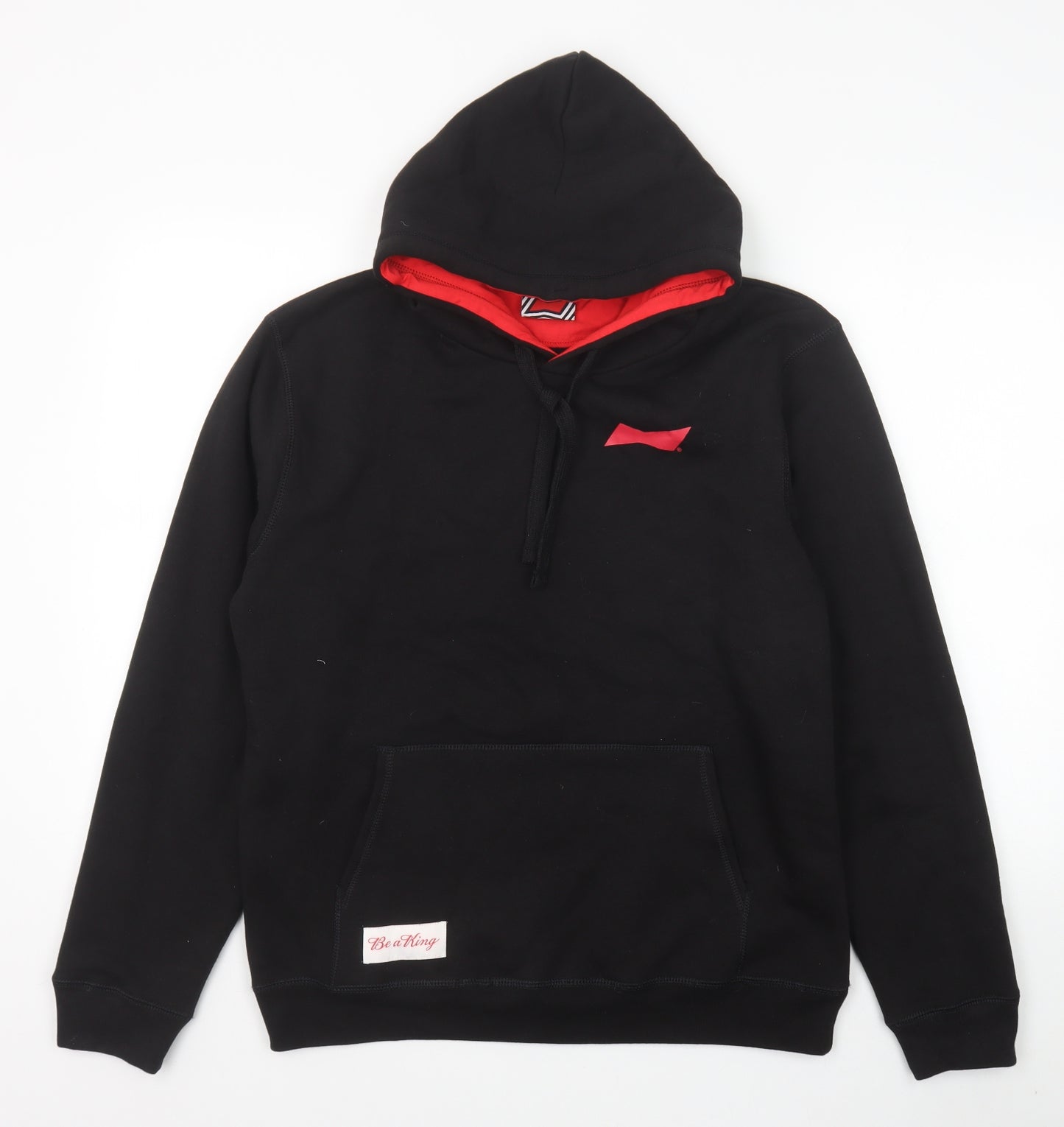 Preworn Mens Black Cotton Pullover Hoodie Size M - Be a King
