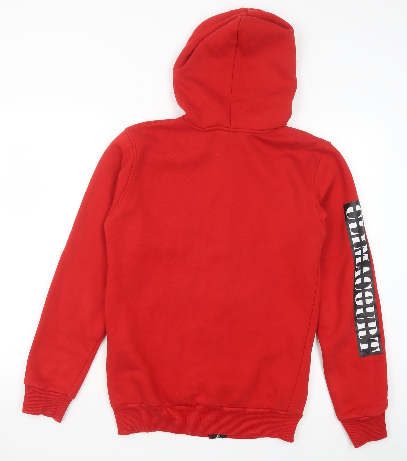 Climacourt Mens Red Cotton Full Zip Hoodie Size M