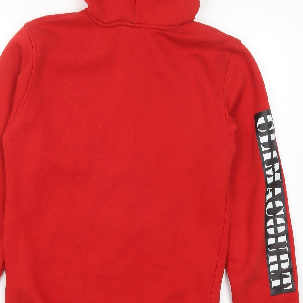Climacourt Mens Red Cotton Full Zip Hoodie Size M
