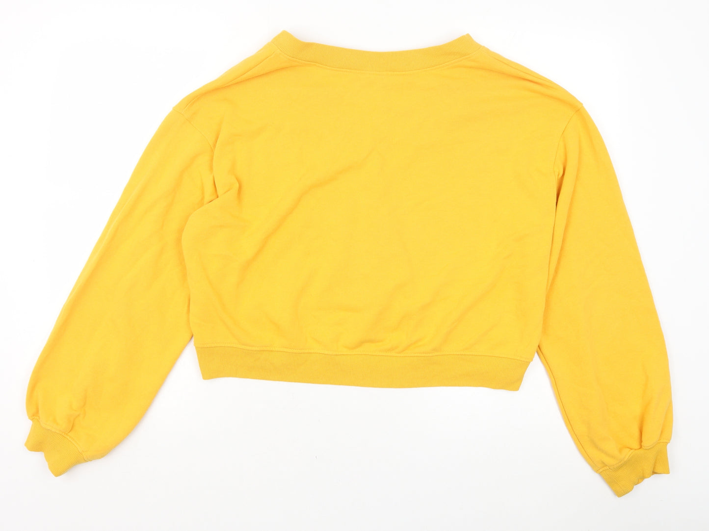 H&M Womens Yellow Cotton Pullover Sweatshirt Size XL Pullover