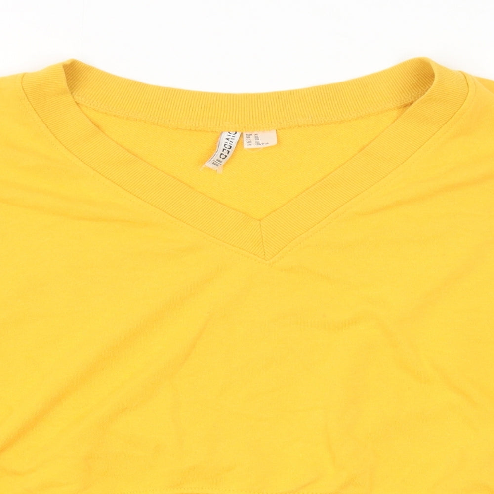 H&M Womens Yellow Cotton Pullover Sweatshirt Size XL Pullover