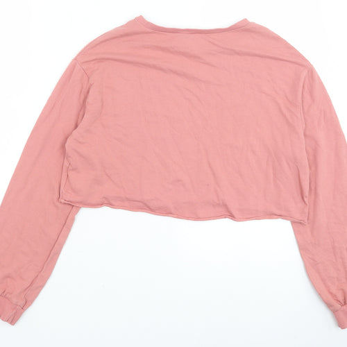 H&M Womens Pink Cotton Pullover Sweatshirt Size S Pullover - Girl Clique