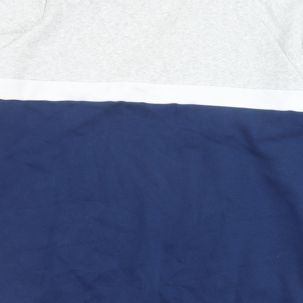 adidas Mens Blue Cotton Pullover Sweatshirt Size XL - Colourblock