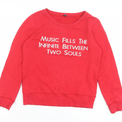 BSX Girls Red 100% Cotton Pullover Sweatshirt Size M Pullover - Music
