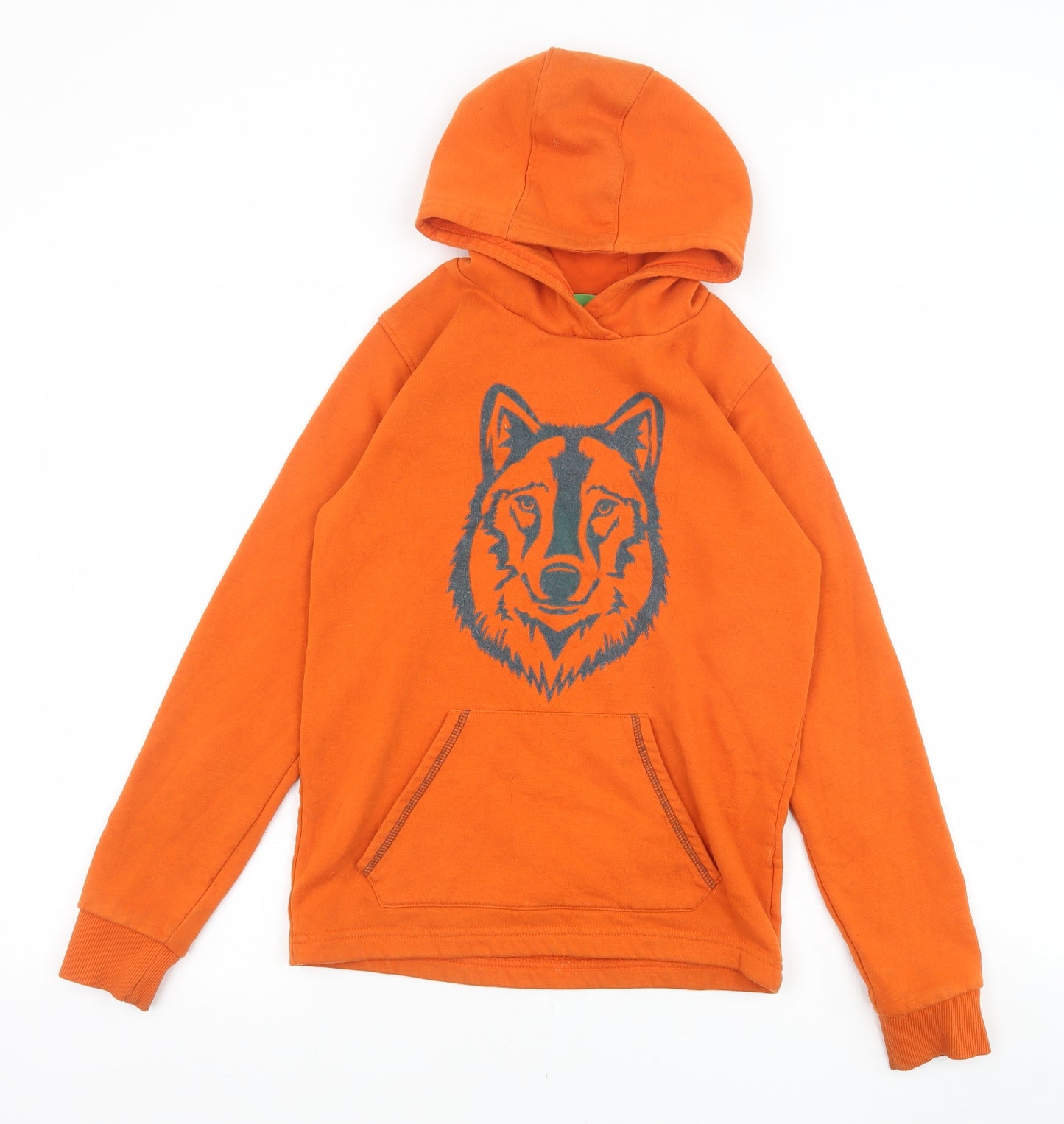 Mountain Warehouse Boys Orange Cotton Pullover Hoodie Size 11-12 Years Pullover - Wolf