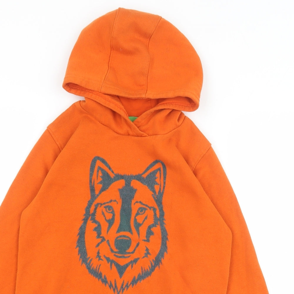 Mountain Warehouse Boys Orange Cotton Pullover Hoodie Size 11-12 Years Pullover - Wolf