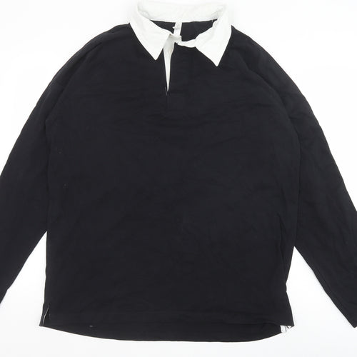 Kariban Mens Black Cotton Button-Up Size 2XL Collared Button