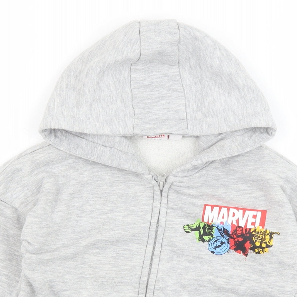 Primark Boys Grey Cotton Full Zip Hoodie Size 4-5 Years Zip