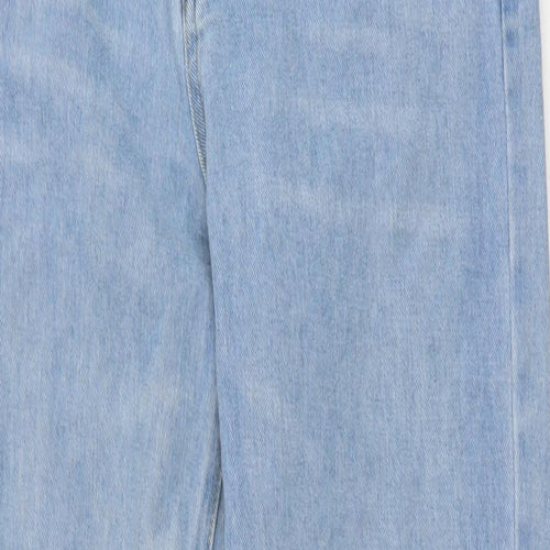 SheIn Womens Blue Cotton Straight Jeans Size 8 Regular Zip