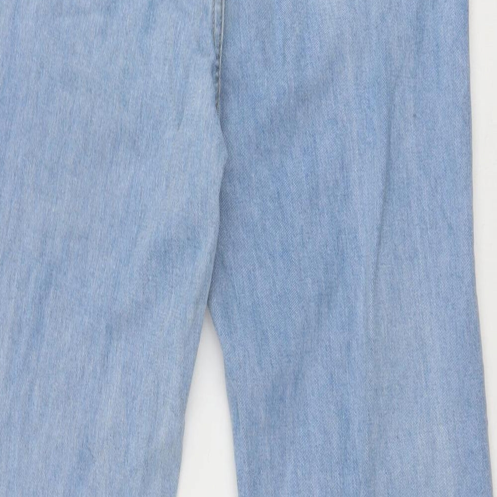 SheIn Womens Blue Cotton Straight Jeans Size 8 Regular Zip