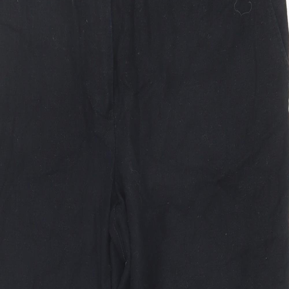 NEXT Womens Black Linen Trousers Size 12 Regular Zip