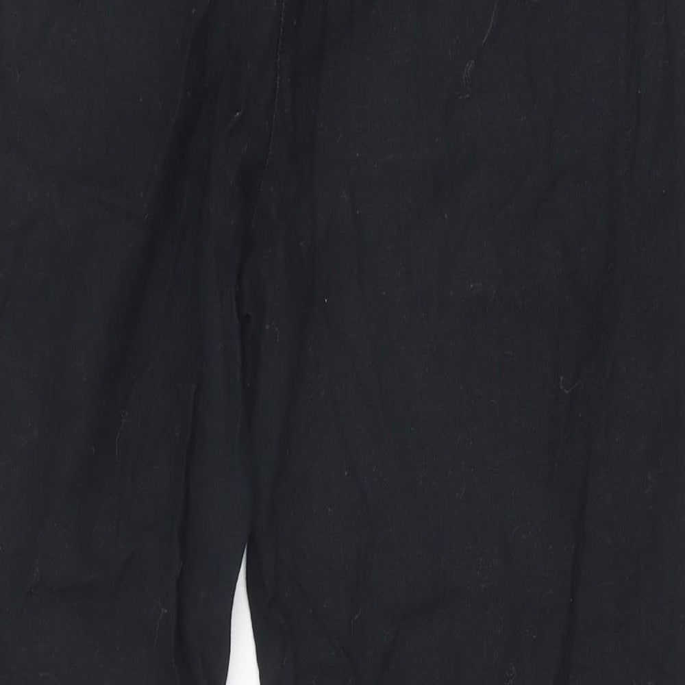 NEXT Womens Black Linen Trousers Size 12 Regular Zip