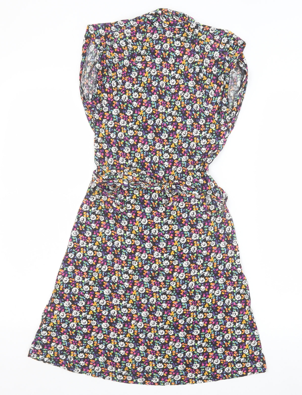 French Connection Womens Multicoloured Floral Viscose Fit & Flare Size 6 V-Neck Pullover