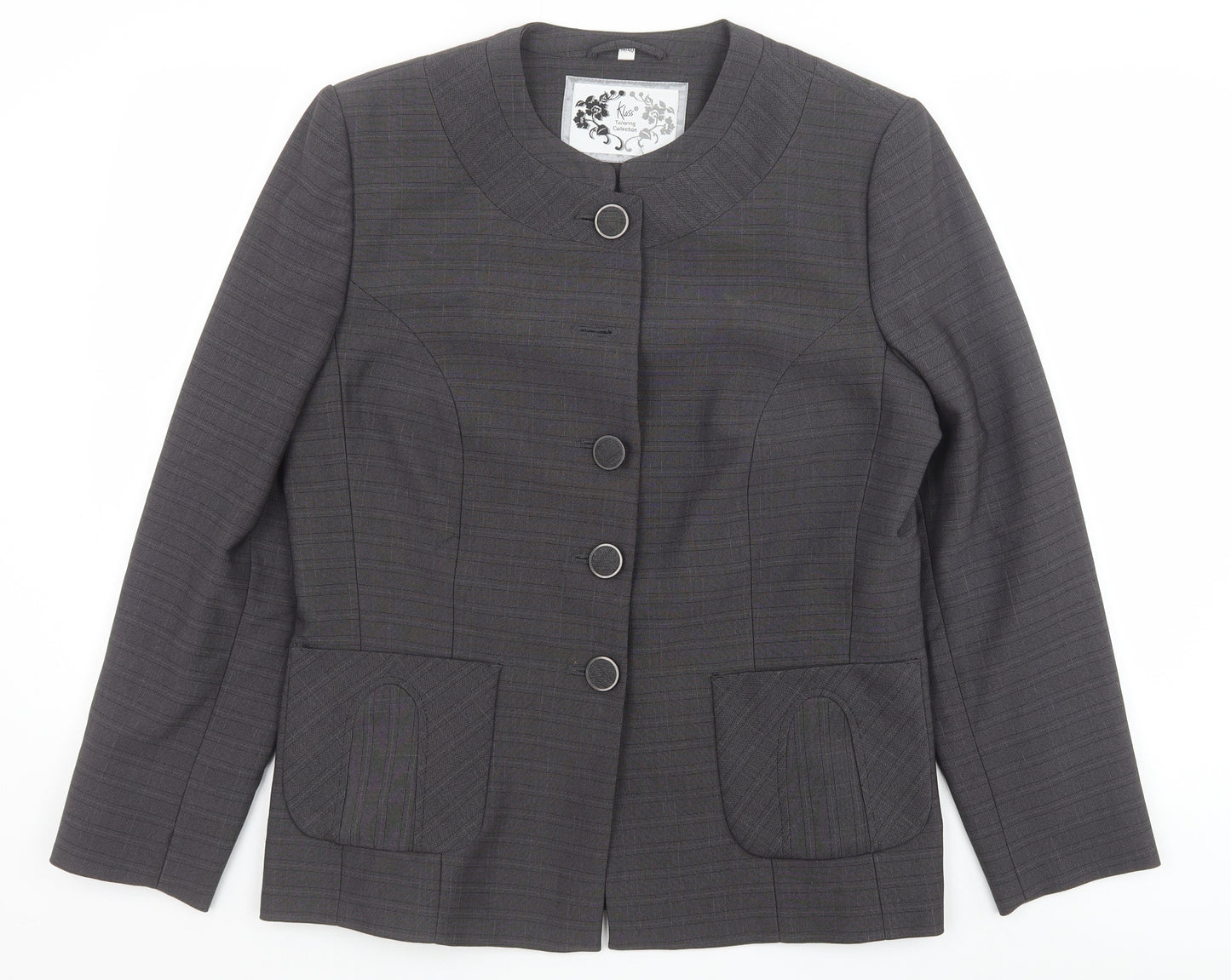 Klass Womens Grey Polyester Jacket Blazer Size 14
