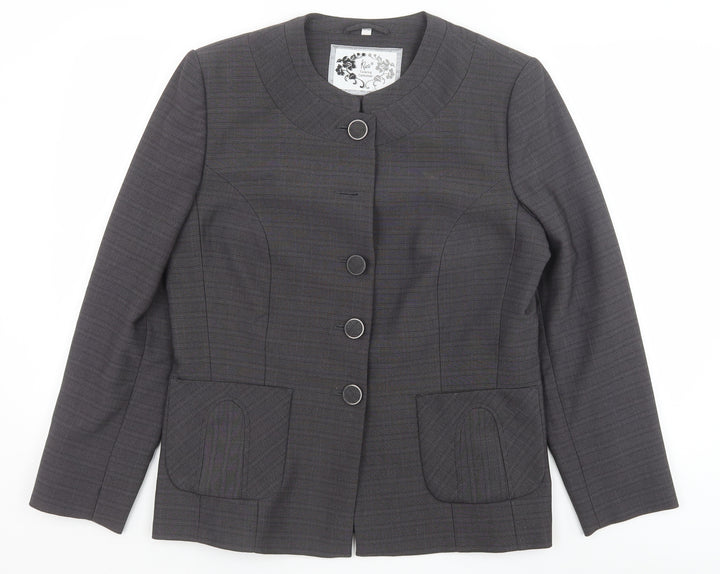 Klass Womens Grey Polyester Jacket Blazer Size 14
