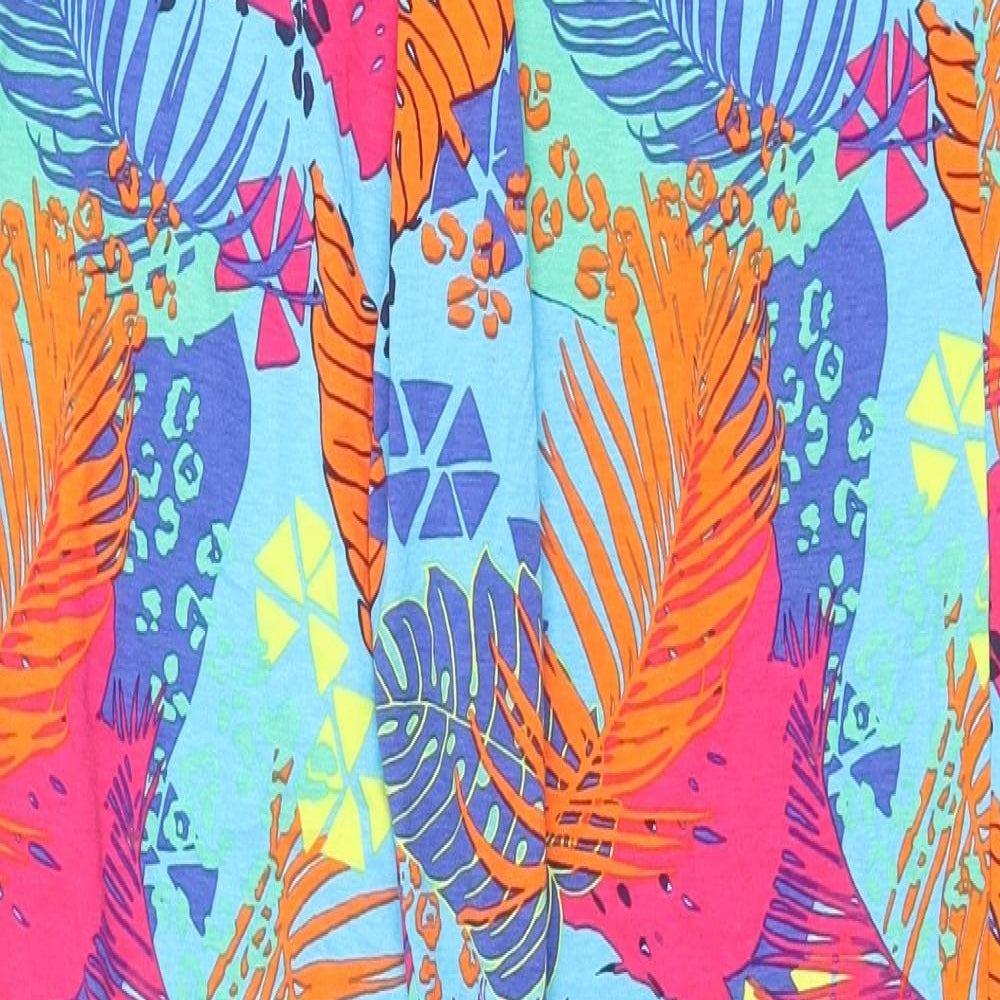 George Womens Multicoloured Geometric Viscose Jogger Leggings Size S - Palm Leaf Print