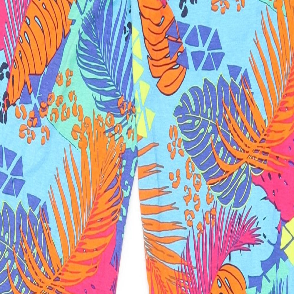 George Womens Multicoloured Geometric Viscose Jogger Leggings Size S - Palm Leaf Print