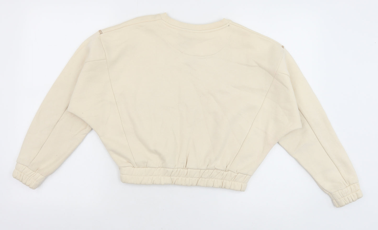 HOLYFIELD Girls Beige Cotton Pullover Sweatshirt Size 11 Years Pullover - Contrast Stitching
