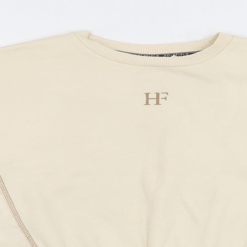 HOLYFIELD Girls Beige Cotton Pullover Sweatshirt Size 11 Years Pullover - Contrast Stitching