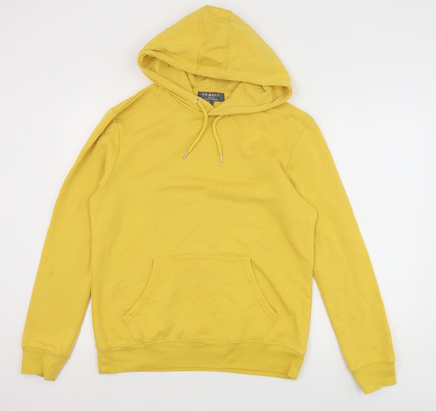Primark Mens Yellow Cotton Pullover Hoodie Size M
