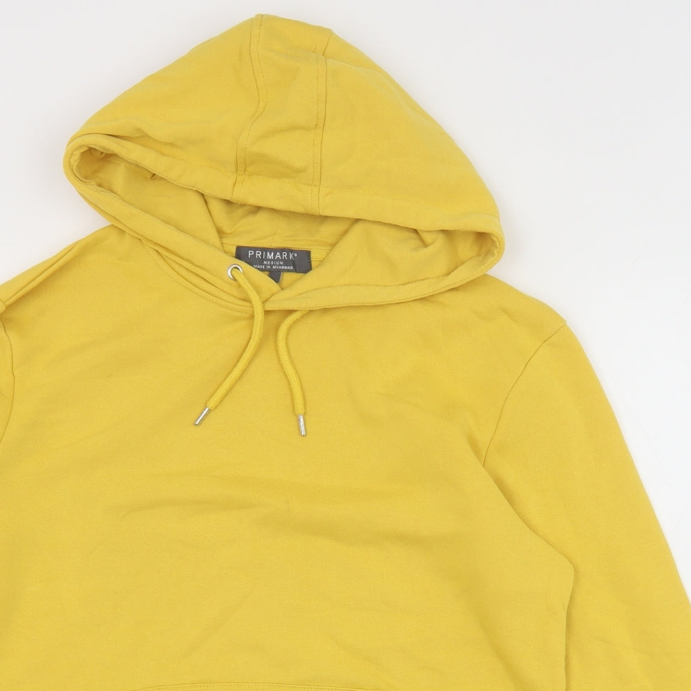 Primark Mens Yellow Cotton Pullover Hoodie Size M