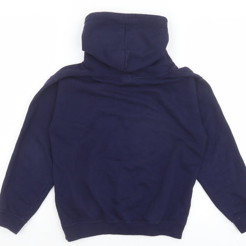 Just Hoods Boys Blue Cotton Pullover Hoodie Size 10 Years Pullover - Rugby