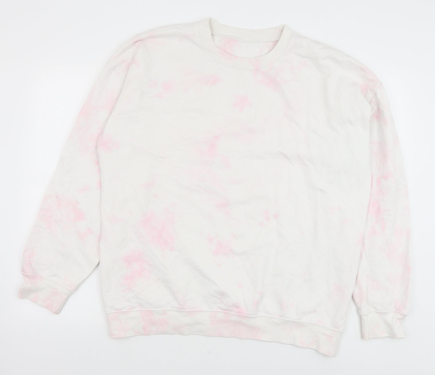Preworn Womens Pink Geometric Cotton Pullover Sweatshirt Size M Pullover - Tie Dye Pattern
