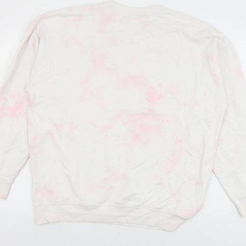 Preworn Womens Pink Geometric Cotton Pullover Sweatshirt Size M Pullover - Tie Dye Pattern