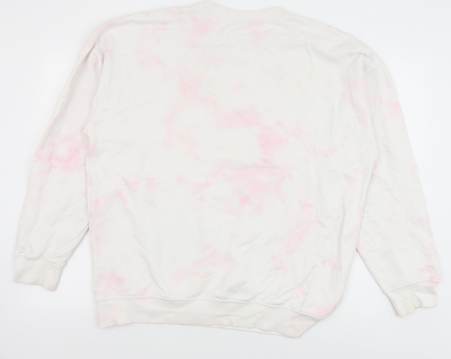 Preworn Womens Pink Geometric Cotton Pullover Sweatshirt Size M Pullover - Tie Dye Pattern