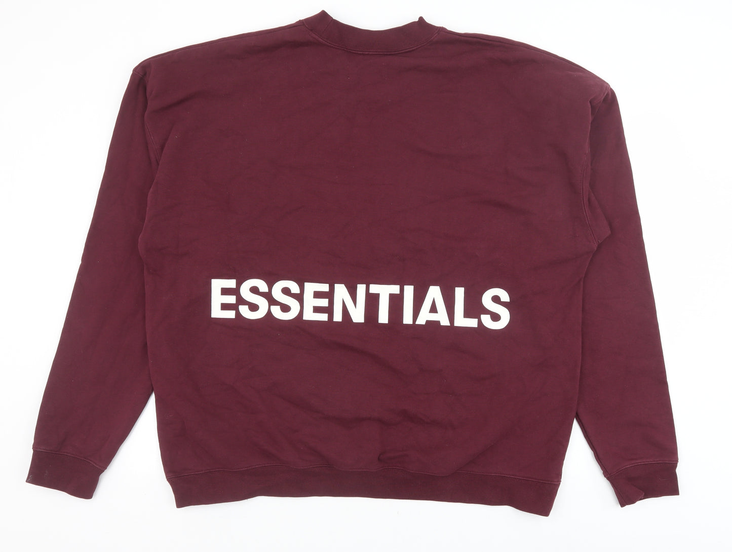 Fear of God Mens Red Cotton Pullover Sweatshirt Size XL - Essentials