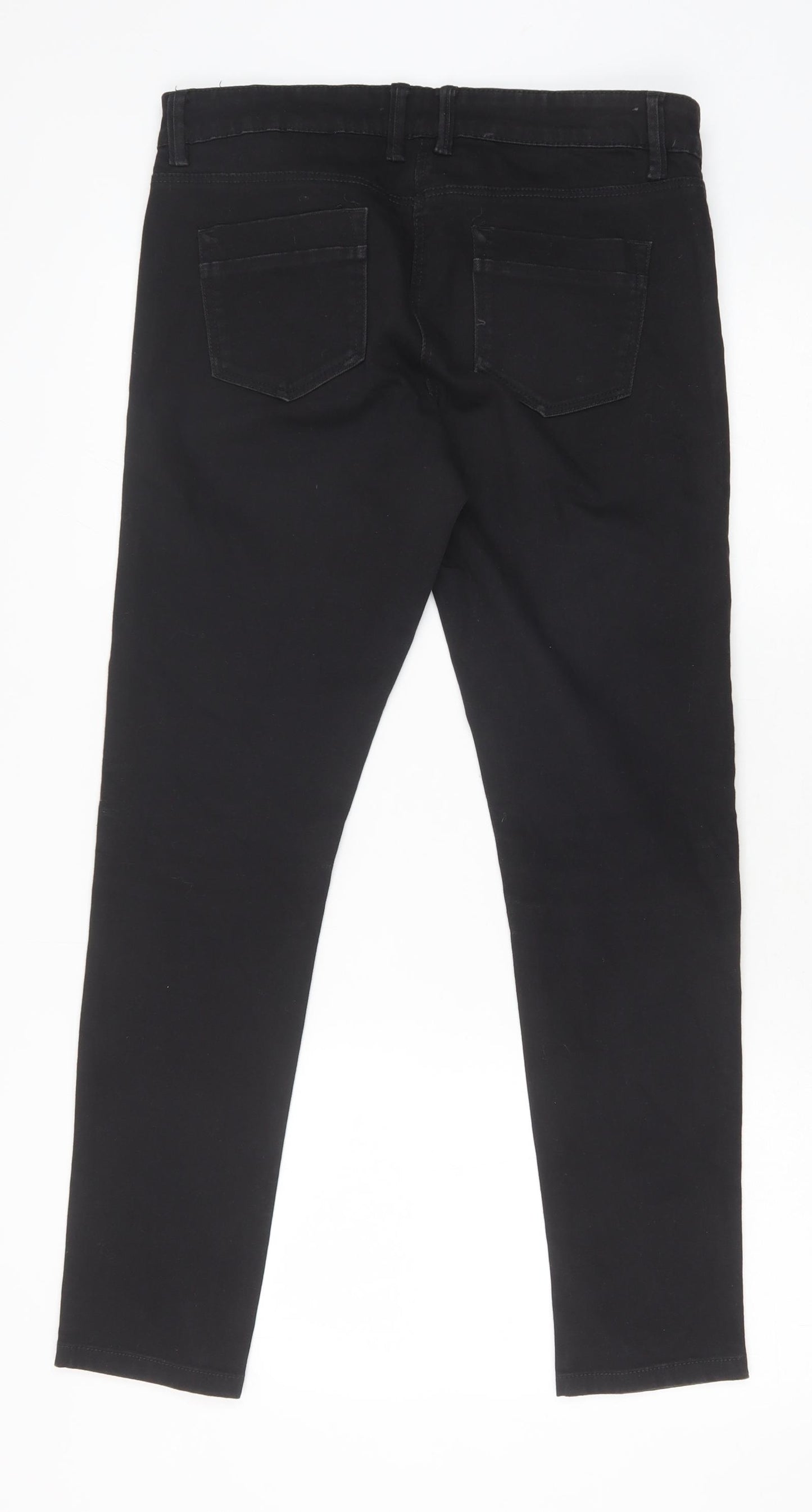 NEXT Womens Black Cotton Skinny Jeans Size 12 Slim Zip