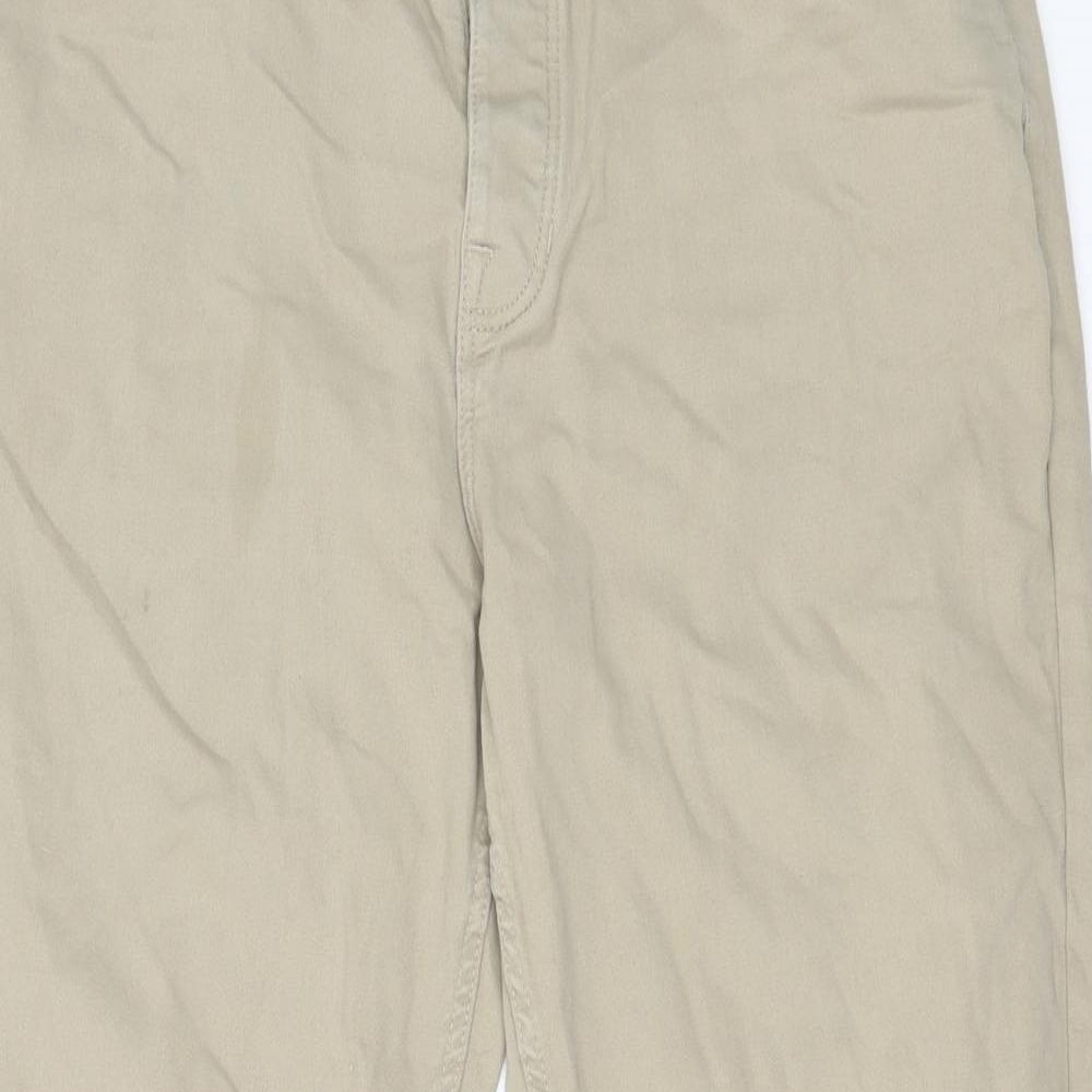 NEXT Mens Beige Cotton Straight Jeans Size 34 in Slim Button