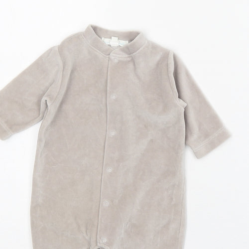 Marie Chantal Baby Grey 100% Cotton Babygrow One-Piece Size 6-9 Months Snap - Angel Wings