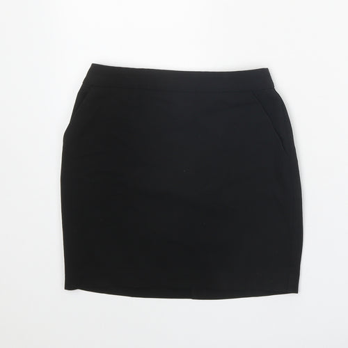 New Look Girls Black Polyester Mini Skirt Size 11 Years Regular Zip