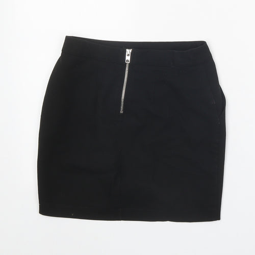 New Look Girls Black Polyester Mini Skirt Size 11 Years Regular Zip