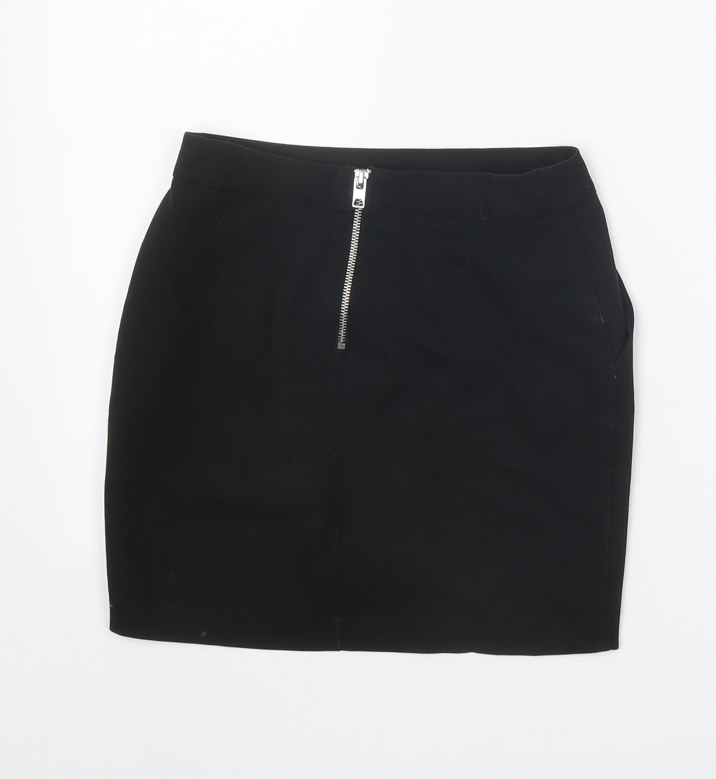 New Look Girls Black Polyester Mini Skirt Size 11 Years Regular Zip