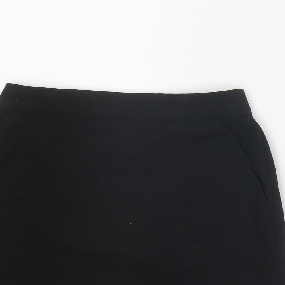 New Look Girls Black Polyester Mini Skirt Size 11 Years Regular Zip