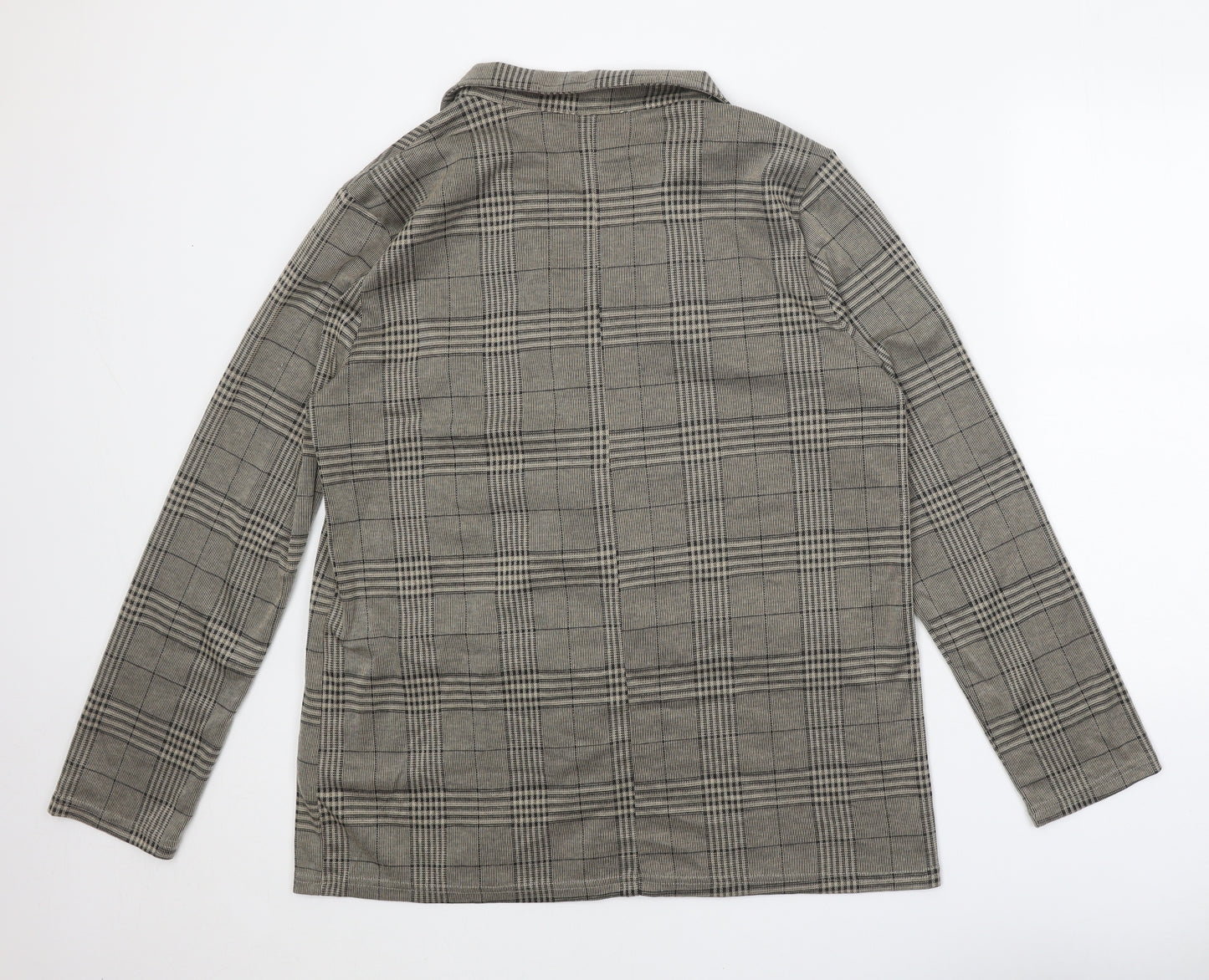ASOS Womens Brown Plaid Jacket Blazer Size 14 Button