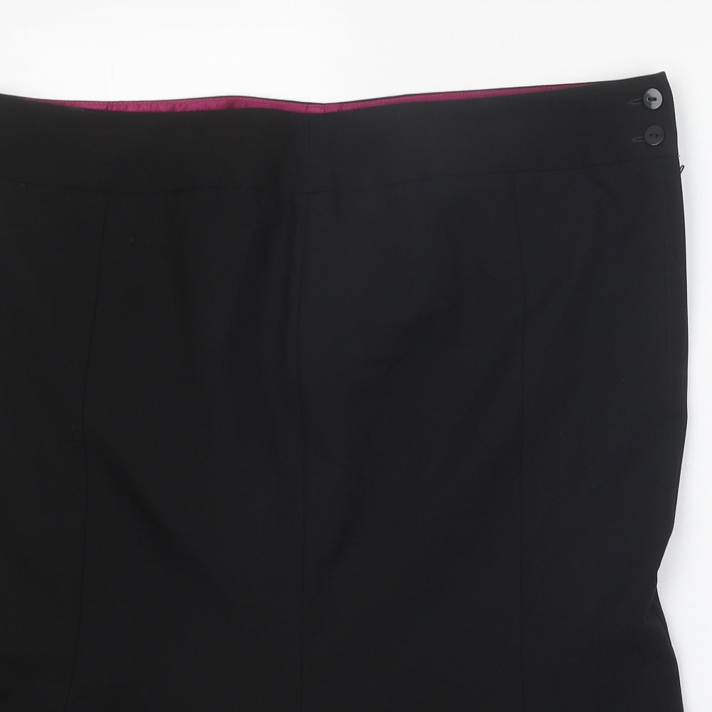 Evans Womens Black Polyester Trumpet Skirt Size 20 Zip