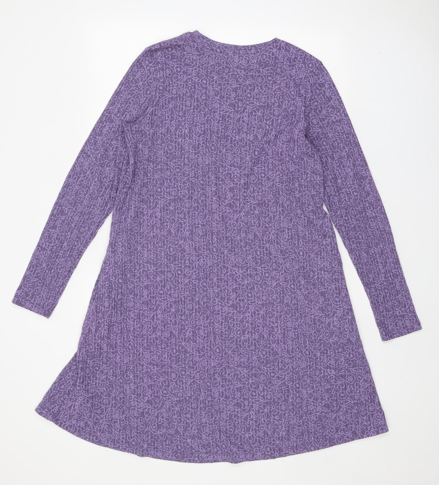 Marks and Spencer Womens Purple Polyester Trapeze & Swing Size 14 Round Neck Pullover