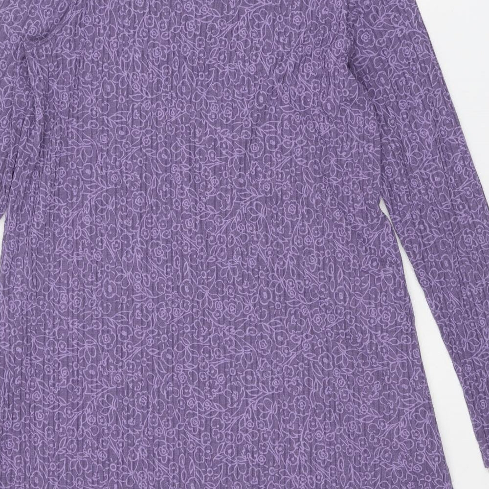 Marks and Spencer Womens Purple Polyester Trapeze & Swing Size 14 Round Neck Pullover