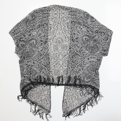 Atmosphere Womens Black Geometric Polyester Kimono Blouse Size XS V-Neck
